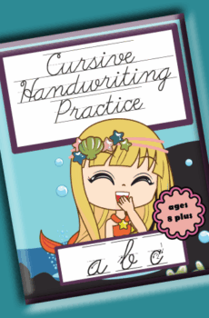 mermaid cursive handwriting workbook