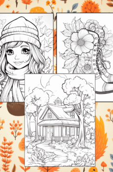 some of the sweet pictures available in our new autumn coloring book!