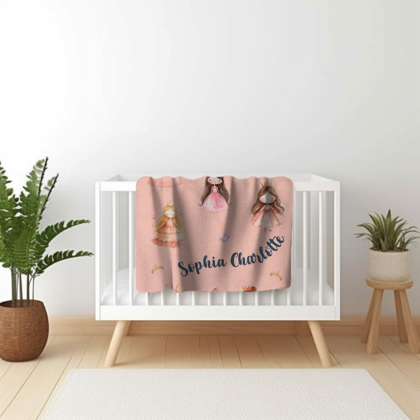 Custom Princess Baby Velveteen Blanket - Image 4