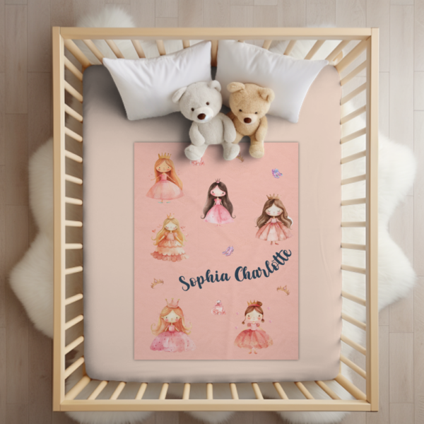 Custom Princess Baby Velveteen Blanket