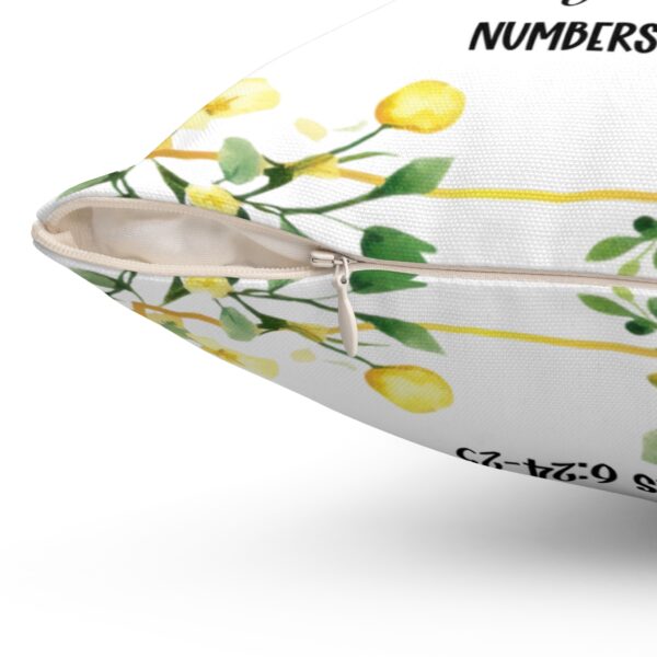 The Lord Bless You And Keep You, Numbers 6, Beautiful Floral Bordered Throw Cushions - Image 3