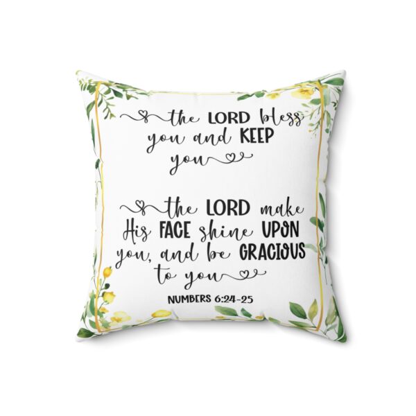 The Lord Bless You And Keep You, Numbers 6, Beautiful Floral Bordered Throw Cushions - Image 7