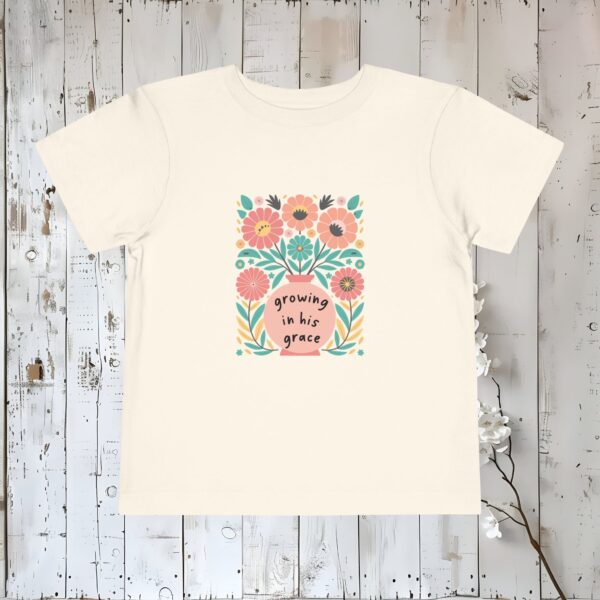 Growing in His Grace Floral Christian Tee, Christian Kids Tee, Kids Gift, Baby Shower, Summer Outfit, Children's Apparel - Image 4