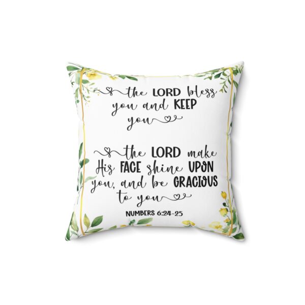 The Lord Bless You And Keep You, Numbers 6, Beautiful Floral Bordered Throw Cushions - Image 5