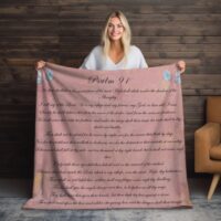 Psalm 91 Prayer Blanket - Beautiful Script Christian Prayer Blanket