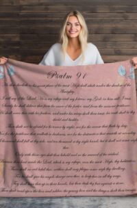Psalm 91 Prayer Blanket - Beautiful Script Christian Prayer Blanket